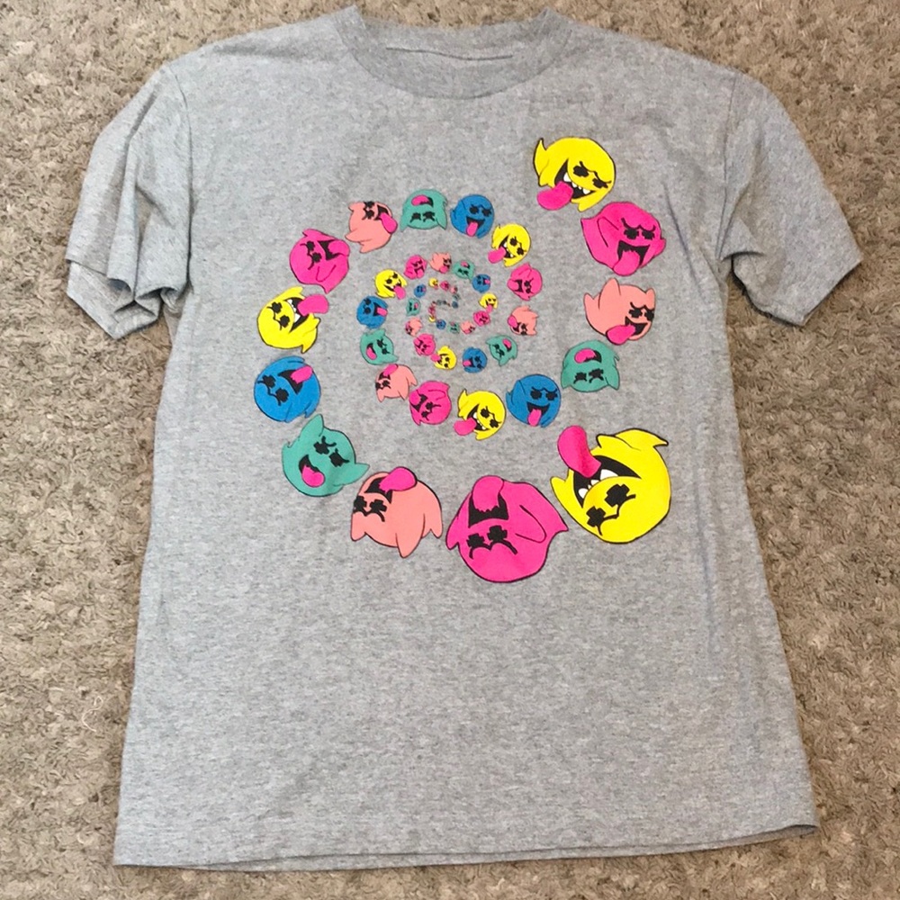 Gray shirt with character Boo on it.
